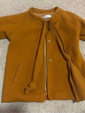 Children's Rust Tie-Front Coat